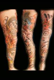 Kolor nóg Tatuaż w stylu japońskim smoka gangstera