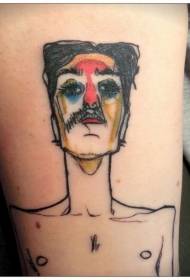 modello di tatuaggio uomo divertente di colore fatto in casa gamba