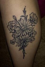 tato bunga gadis betis di atas gambar seni tato bunga