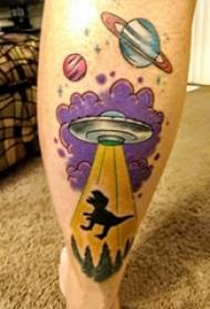 tattoo shank ປະເທດເອີຣົບ shank ຊາຍກ່ຽວກັບໄດໂນເສົາແລະຮູບ tattoo UFO