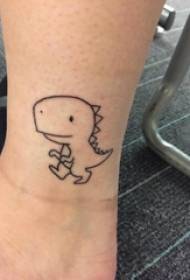 calf symmetrical tattoo male calf on black cartoon Dinosaur tattoo picture