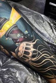 Noha farby obrázky pod vodou maják a medúzy tetovanie obrázky