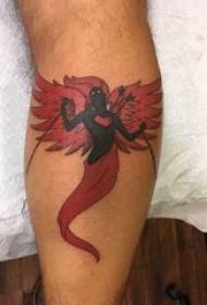 Devil Angel Wing Tattoos ເດັກນ້ອຍຜູ້ຊາຍ calves ກ່ຽວກັບຮູບພາບ tattoo demon ສີ