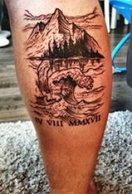 landscape tattoo patroon seuns kalwers op die landskap tattoo patroon