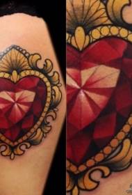 kalv Europa diamant hjärta tatuering mönster