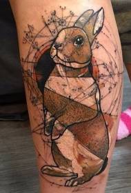 Janm ilistrasyon style tèm koulè lapen tatouaj modèl