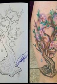 árvore tatuagem garota bezerro na árvore tatuagem pintada imagens