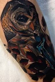 Mum dövme resmi ile bacak rengi baykuş