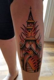 ragazzi vitelli dipinti ad acquerello schizzo prepotente tatuaggio architettonico Immagine