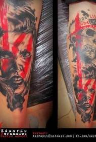 PS-bildebehandlingsprogramvare stilfarget tatovering av barbarisk kvinne