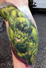 Modèle de tatouage BD Hulk vintage couleur de la jambe