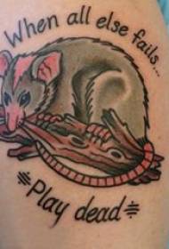muis tatoeëer figuur manlike skacht op gekleurde muis tatoeëer prentjie