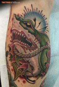 Legs modern traditional style bloody shark tattoo pictures
