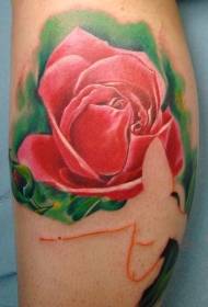noha barva realistický květ tetování vzor