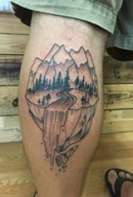 Shanxi Tattoo Buachaillí ag lao ar na pictiúir tattoo tírdhreacha