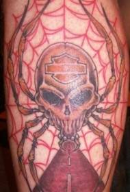 colore delle gambe Immagine del tatuaggio del teschio di Harley Davidson