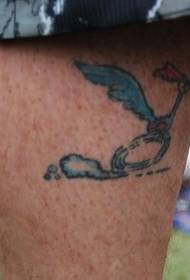 been kleur grappige struisvogel tattoo patroon