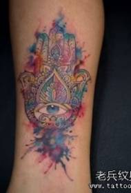 calf Fatima hand splash ink tattoo pattern
