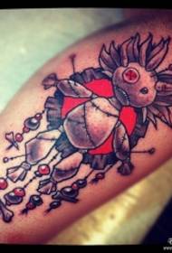 Modello di tatuaggio fantoccio europeo con gambo