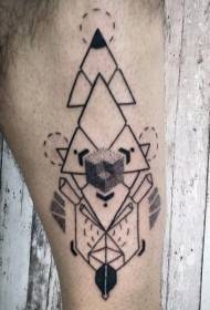 Seno stiliaus kojų juodo geometrinio ornamento tatuiruotės nuotraukos