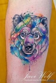 Kalb Europa und die Vereinigten Staaten Tintenkopf Bärenkopf Tattoo-Muster