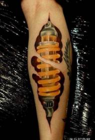calf 3d mechanical color tattoo pattern