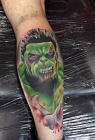 Noha barva krvavé obří zombie tetování vzor