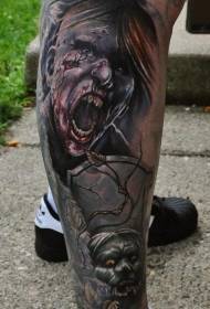 boja nogu horor stil razne groblje zombi tetovaža uzorak