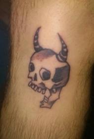skull tattoo male boy calf on black gray skull tattoo picture