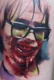 Bein Farbe Horror-Stil blutigen Charakter Tattoo Bild