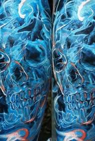 Immagine colorata del tatuaggio di nuovo stile delle gambe