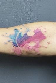 Leg water color personalized tattoo pattern