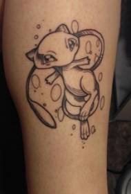 Tattoo crtić djevojka tele na crtani slatki uzorak tetovaža