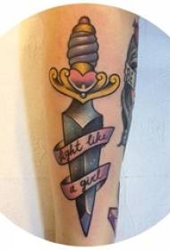 girl shank painted watercolor sketch beautiful dagger tattoo picture