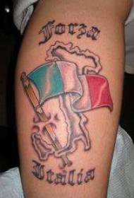 hanka kolorea Italiako bandera tatuaje eredua