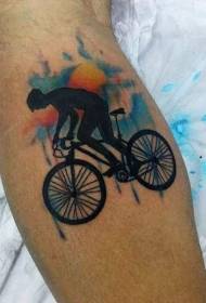 Immagine del tatuaggio del giro della bici di colore della gamba