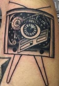 boys calf on black pricks geometric simple lines TV tattoo pictures