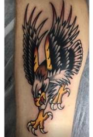 meninos bezerro pintado em gradiente linha simples pequeno animal águia fotos de tatuagem