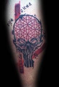 PS image processing software style colored devil skull tattoo