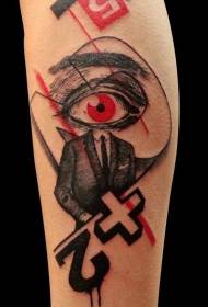 Tatuaggio occhio colorato personalità nello stile originale della gamba