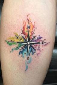Татуировка компас мъжки конец на цветни снимки на компас татуировка
