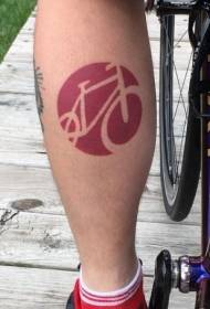Kājas vienkāršas sarkanas velosipēda formas žetona tetovējums