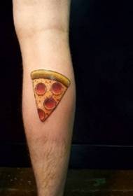 voedsel tatoeëermerk kalf op gekleurde pizza kos tatoeëermerk Beeld