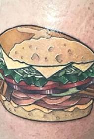 tatuaż z tatuażem męskim na kolorowym obrazie tatuaż z jedzeniem