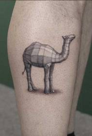 Ben grå geometrisk stil kamel tatuering mönster