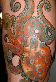 Kaki warna jarawat gambar tato gurita gedé