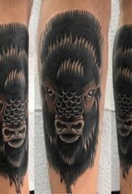 Bull Totem Tattoo männlichen Schaft auf schwarze Kuh Tattoo Bild