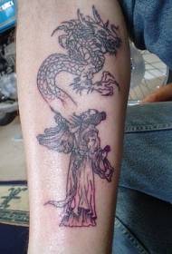 Arm brown flying monster with people tattoo pictures