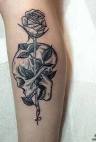 vitello Europa scuola teschio rosa nero linea grigia tatuaggio modello