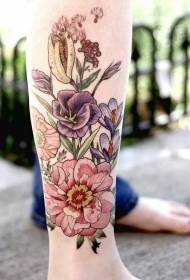 cames de tatuatge de flors vintage flors de color